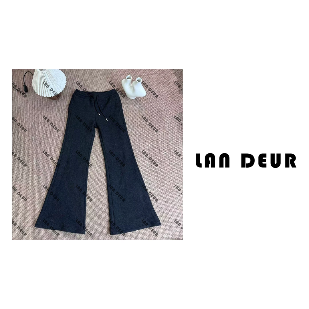 JIUJIU【人手一条】抽绳可调节喇叭裤百搭纯色显瘦休闲裤1225-40049