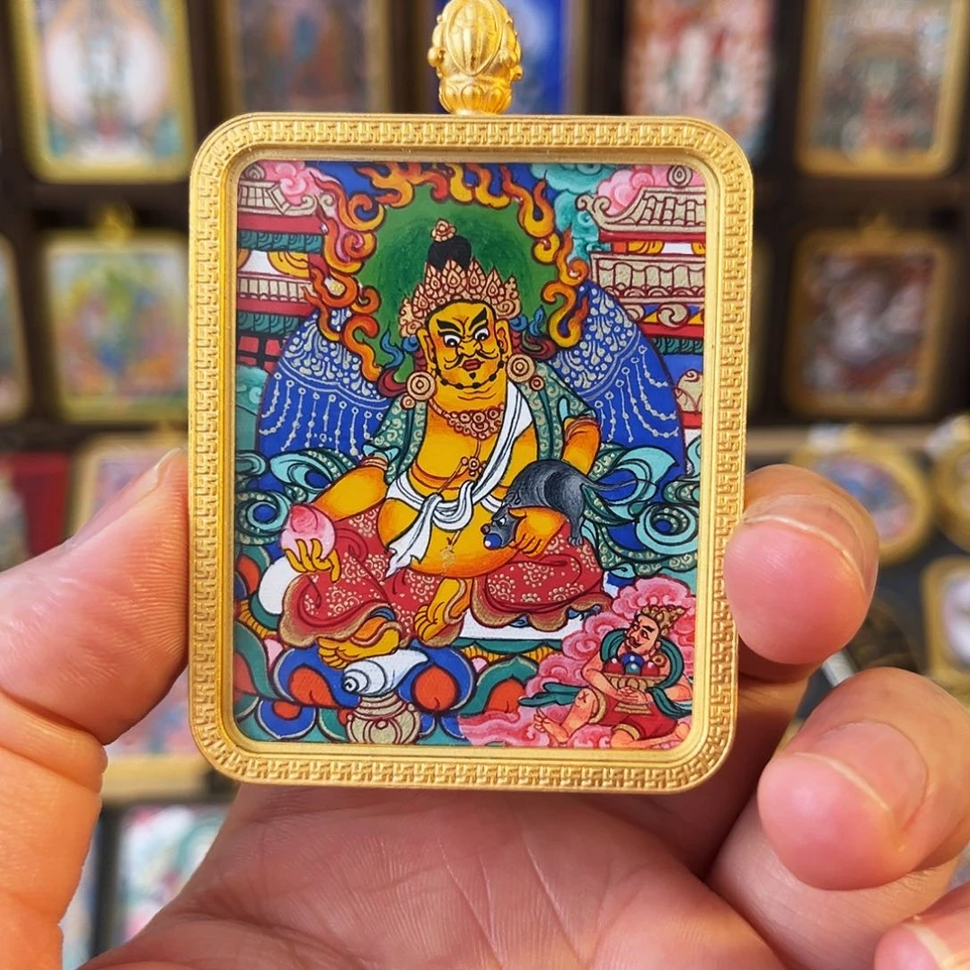 装裱画青海热贡手绘黄老爷