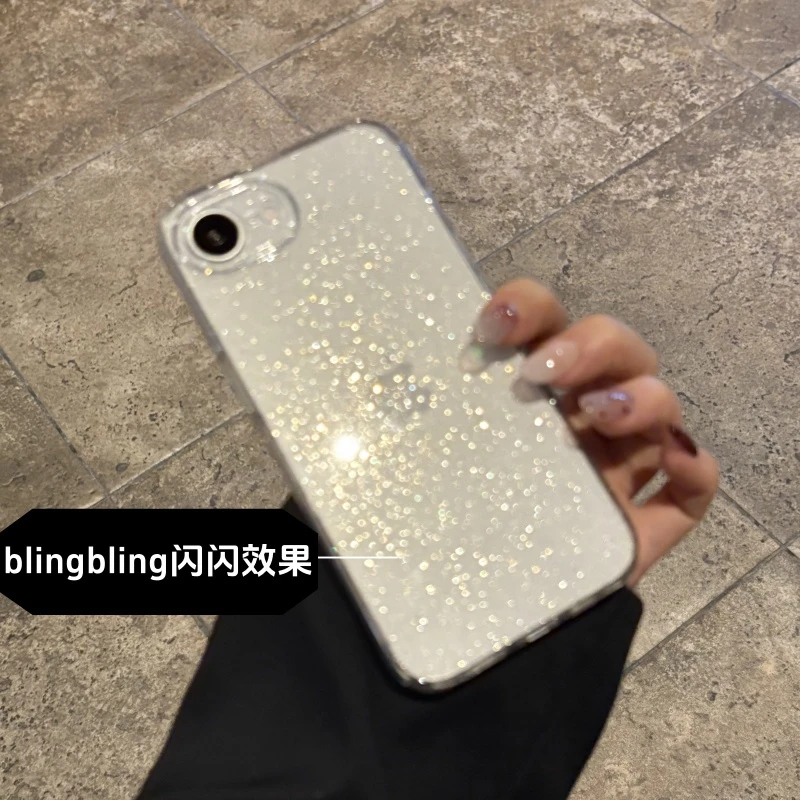 透明闪粉适用于iPhone16e手机壳苹果15promax防摔14简约13软plus