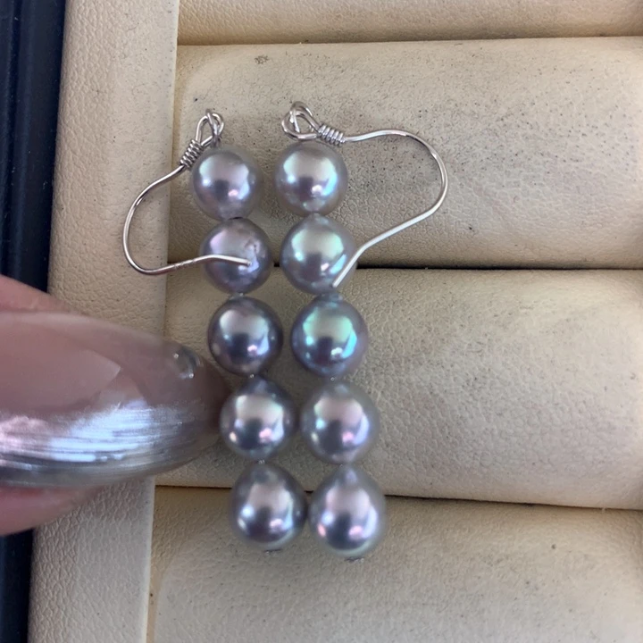 银S925镶嵌耳饰海水珍珠