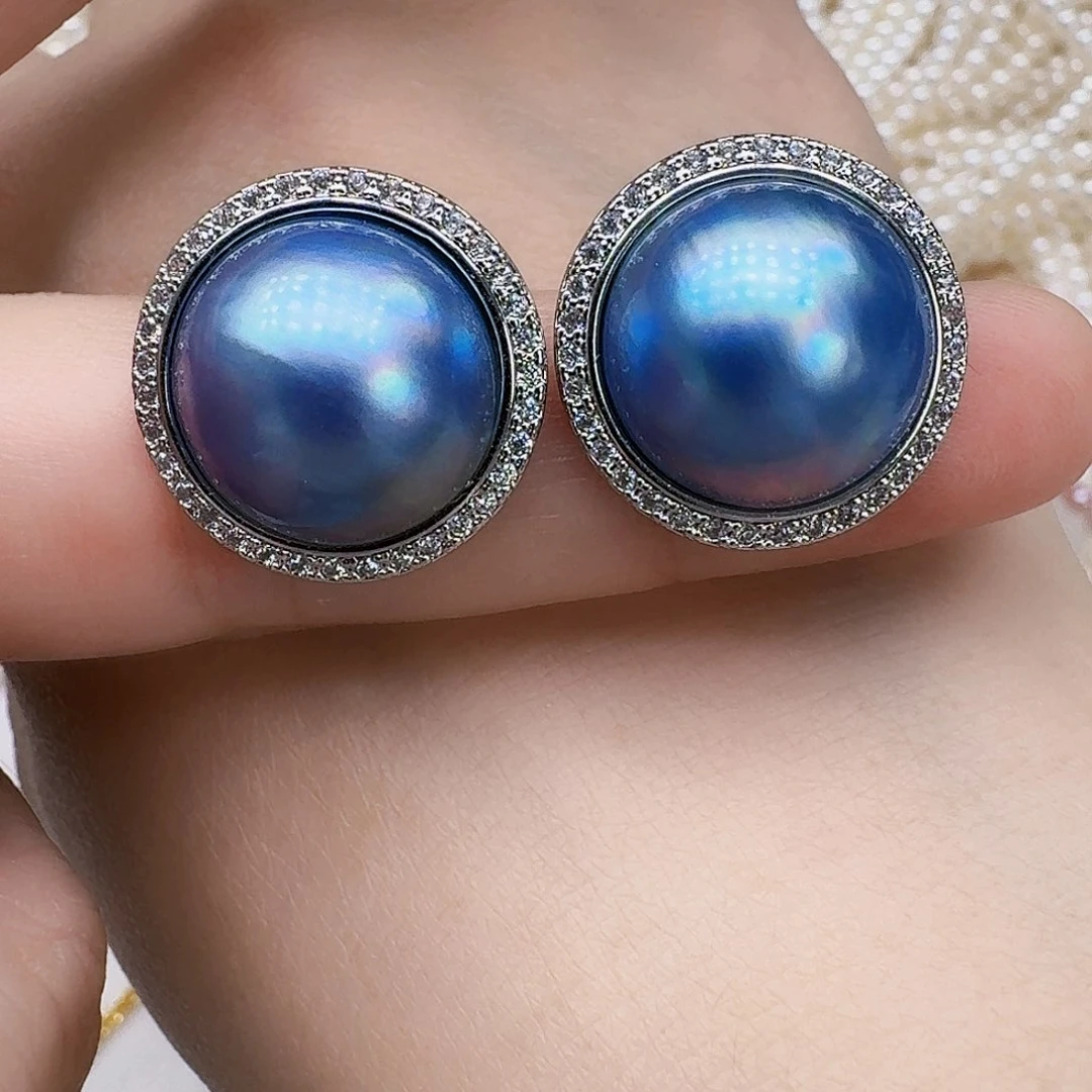 耳饰未镶嵌拼合珍珠（马贝珠）