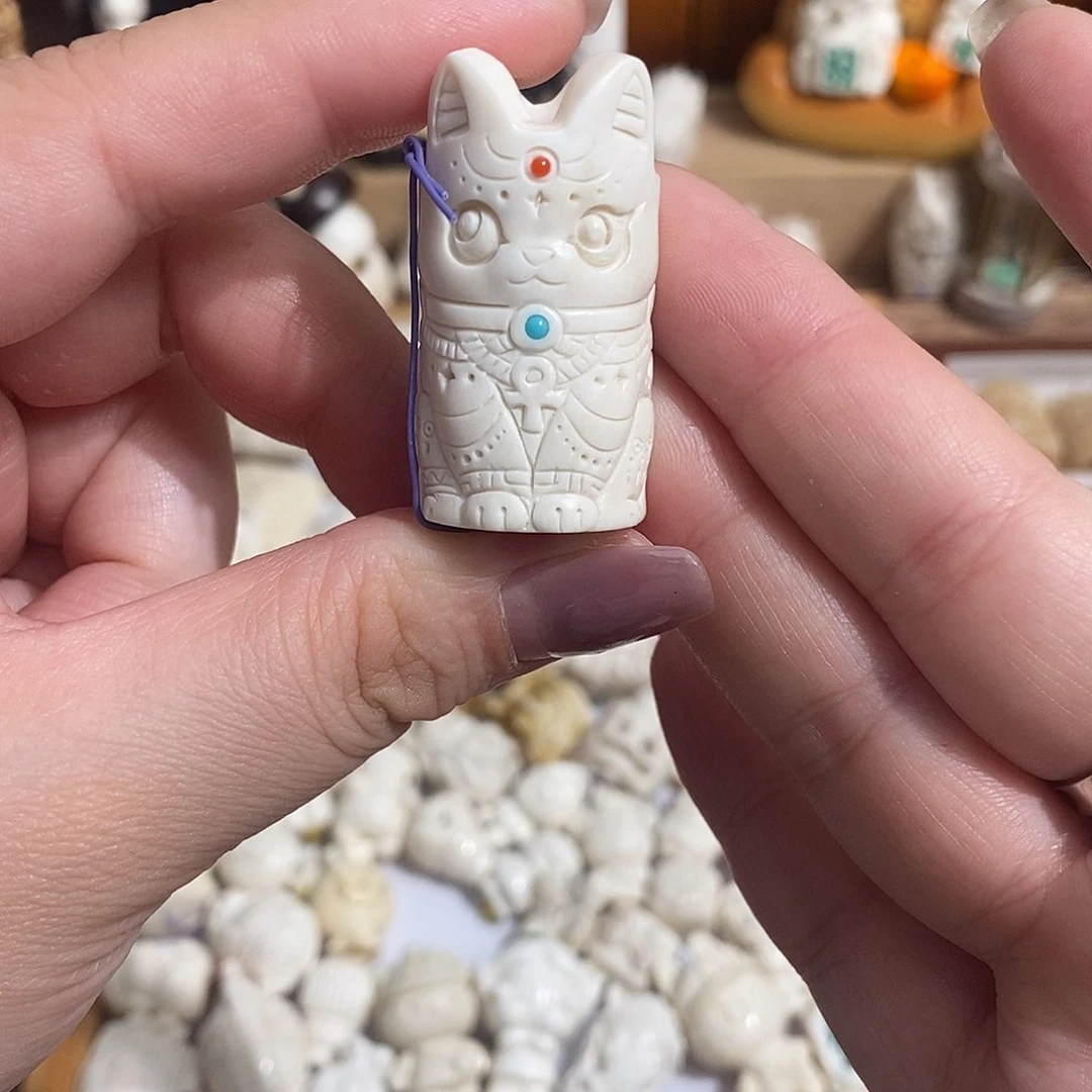 鹿骨把件杨**_M27猫神骨笛鹿角不退换