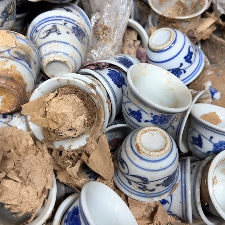 其他陶6个芙蓉花小酒杯