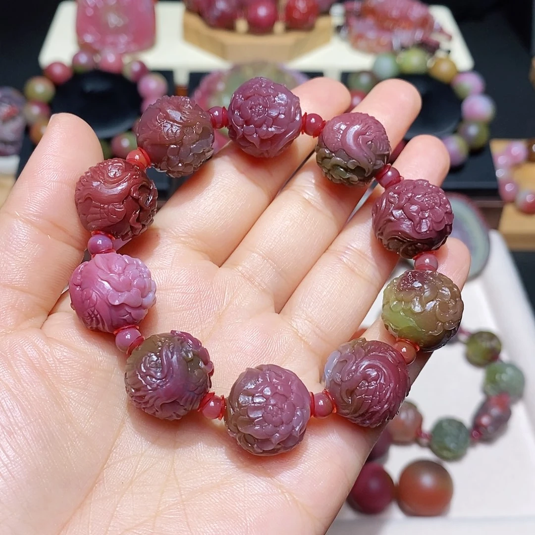 媛***宝玛瑙/玉髓未镶嵌盐源大师工凤穿牡丹