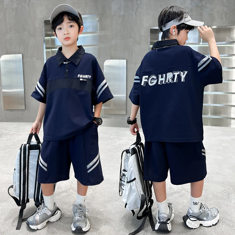 男童夏款套装2025新款宽松短袖中大童两件套潮【TQ】B5181