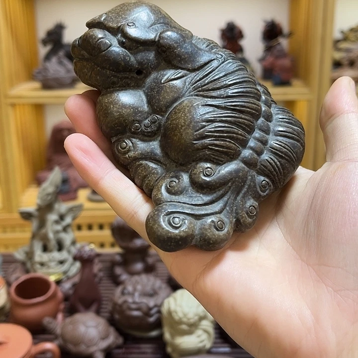 茶宠紫砂紫砂事事如意狮子茶宠瑕疵