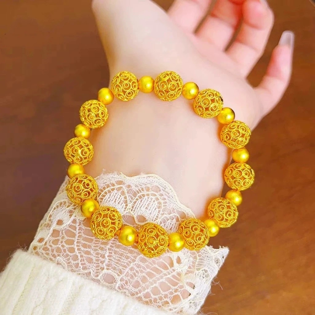 铜合金手链 绣球 镂空时尚古法手链