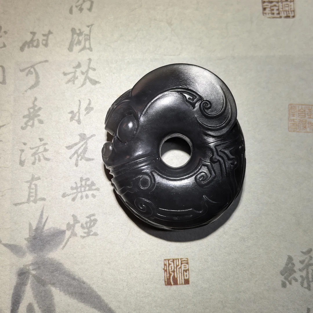 烟紫玉猪龙挂件男女款