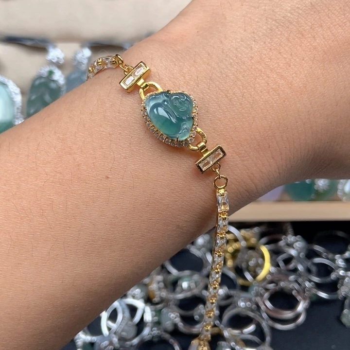 翡翠未镶嵌戒指手链