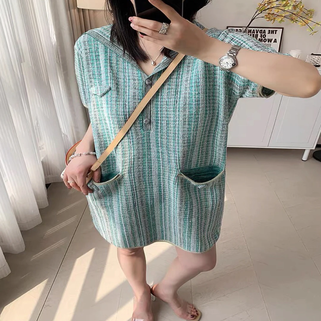 D～宽松短袖连衣裙女