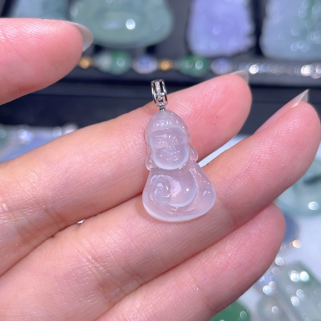 颈饰18K金镶嵌翡翠翡翠