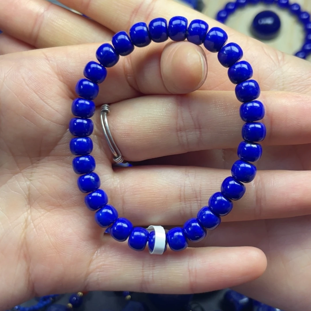 青金石未镶嵌老型手串7+