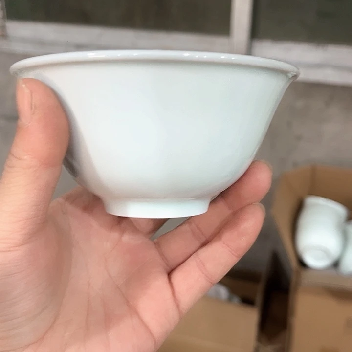 瓷片青瓷4英寸小茶碗4个微瑕包邮