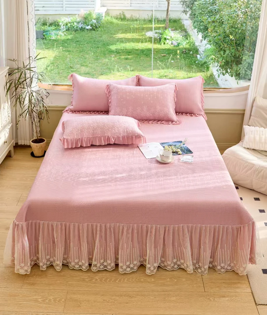 2025新款母婴级床裙款夏季凉感丝凉席豆豆席可机洗