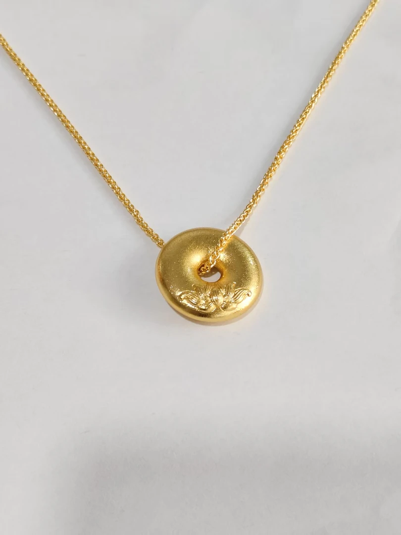 1536平安扣莲花项链