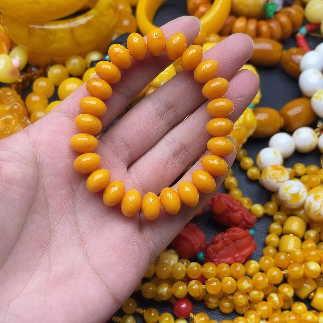 蜜蜡未镶嵌手链12mm算盘