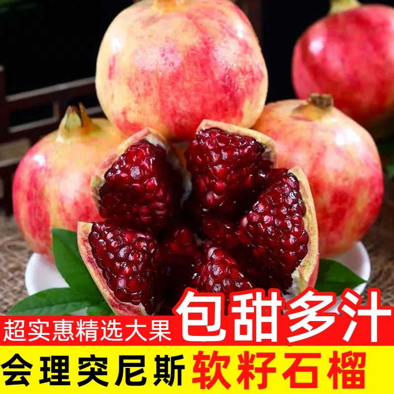 正宗四川会理软籽石榴突尼斯石榴新鲜采摘多汁应季水果产地直发