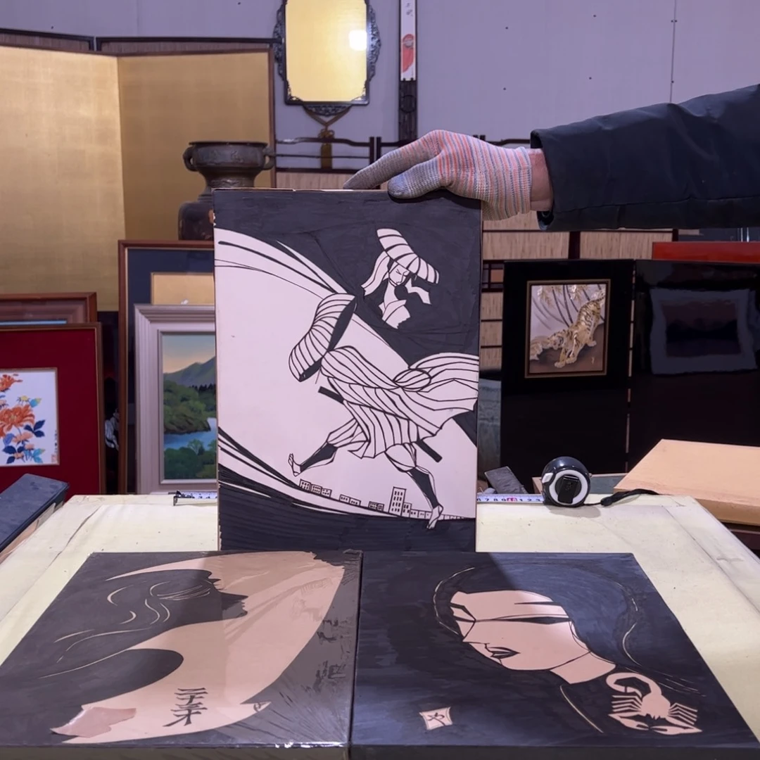 绘画s*屏风框画茶空间设计