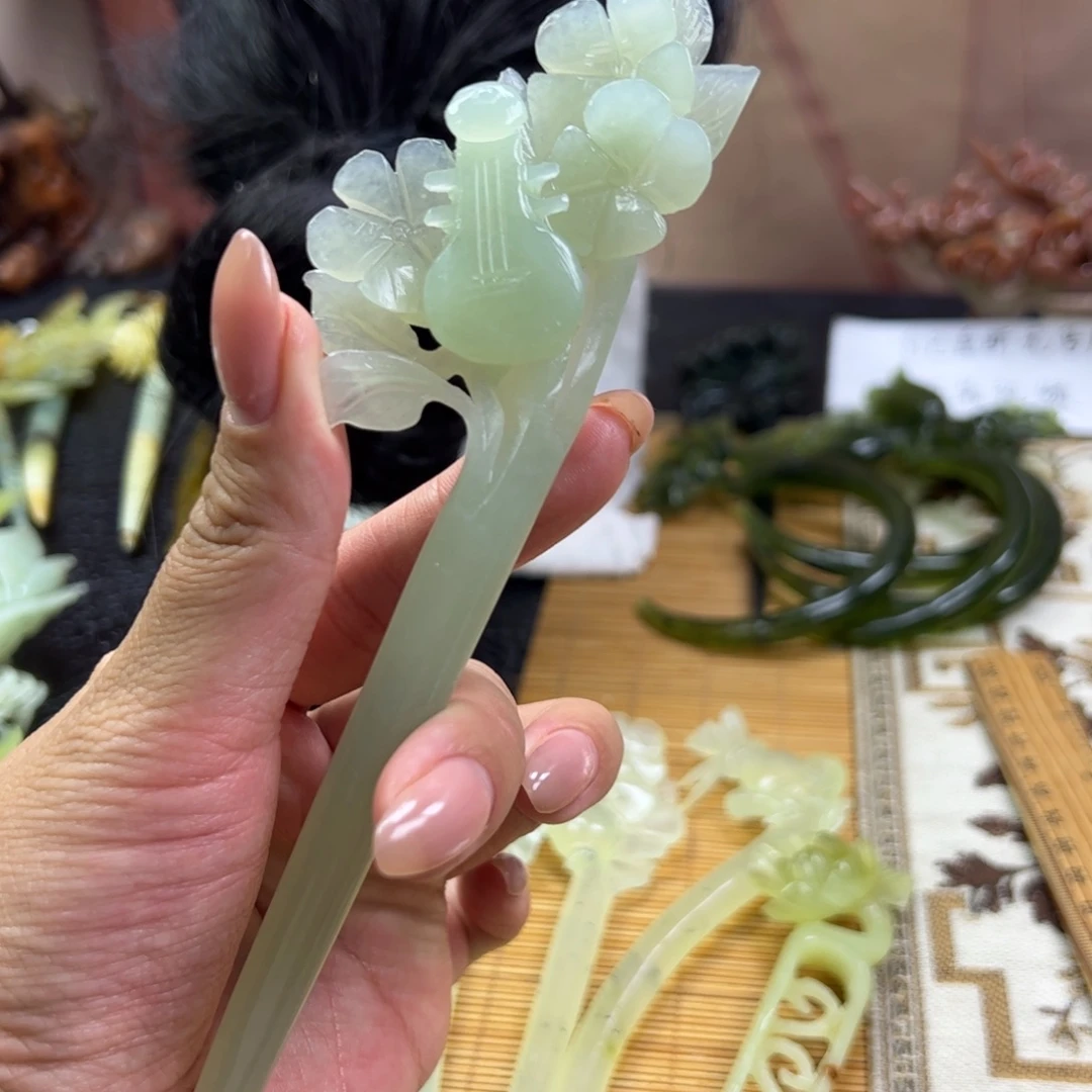 蛇纹石玉合金发簪