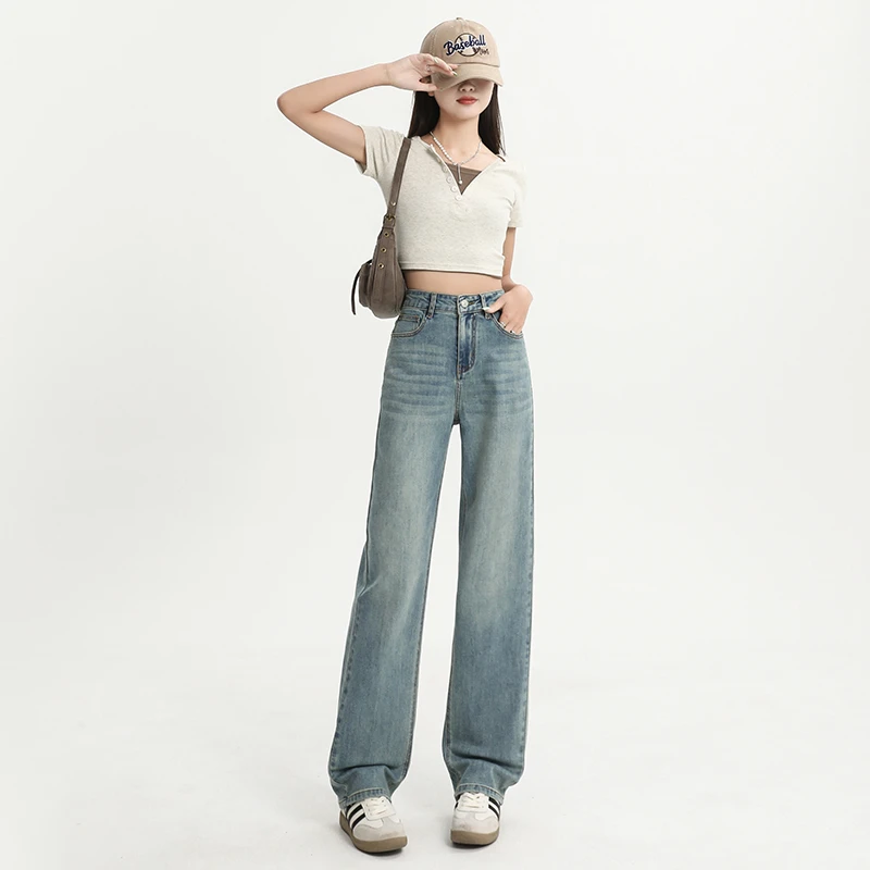 夏季新款2025年莱赛尔舒适柔软窄版阔腿裤女修身显瘦直筒阔腿裤