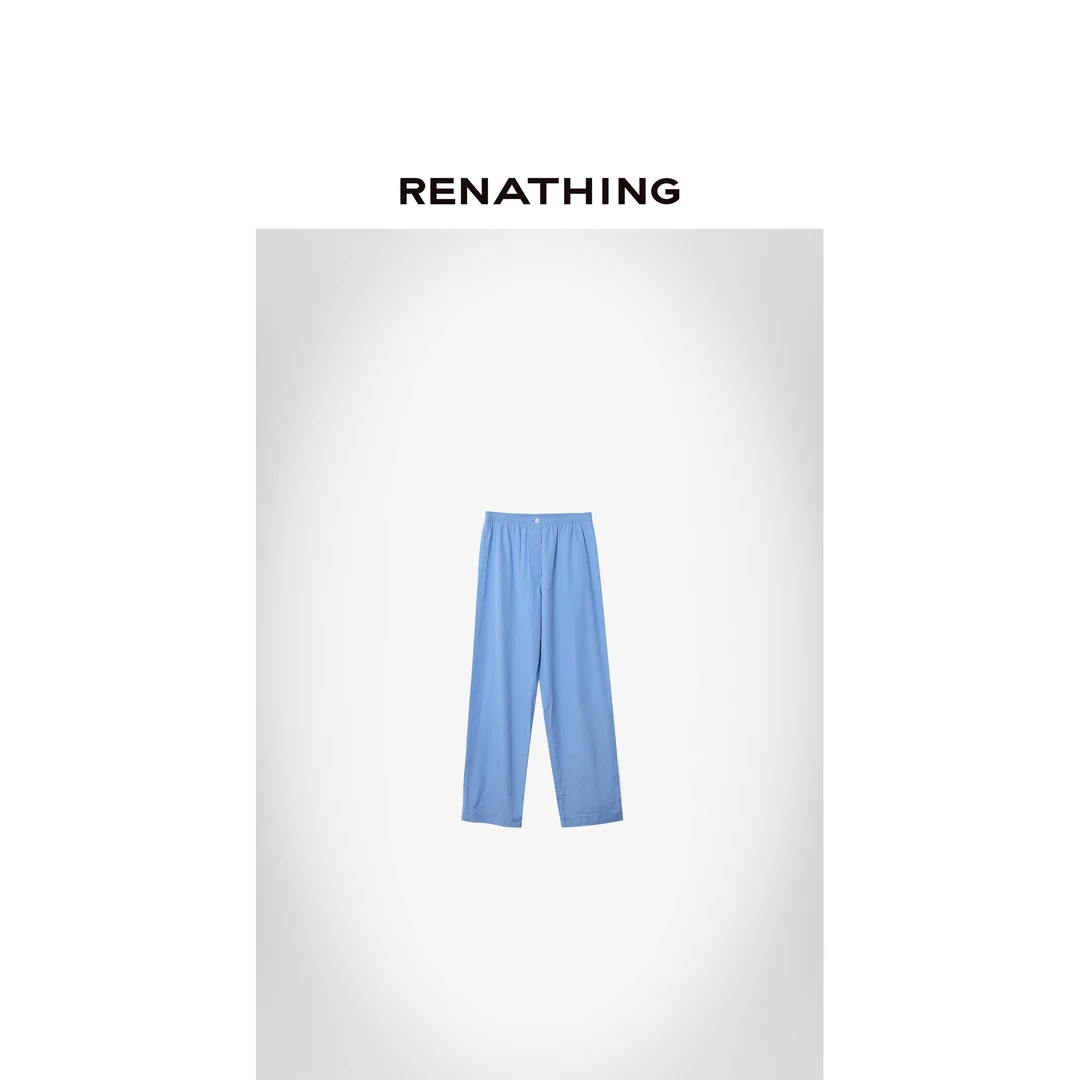 【RENATHING】松弛松紧腰一粒扣休闲裤