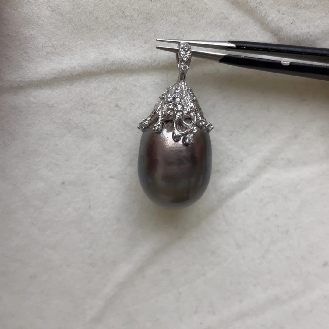 吊坠(不含链)海水珍珠银S925镶嵌