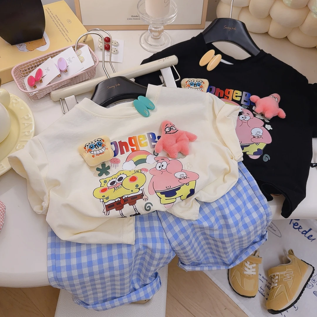 立体玩偶儿童100%纯棉T恤夏季新款儿童宽松洋气短袖