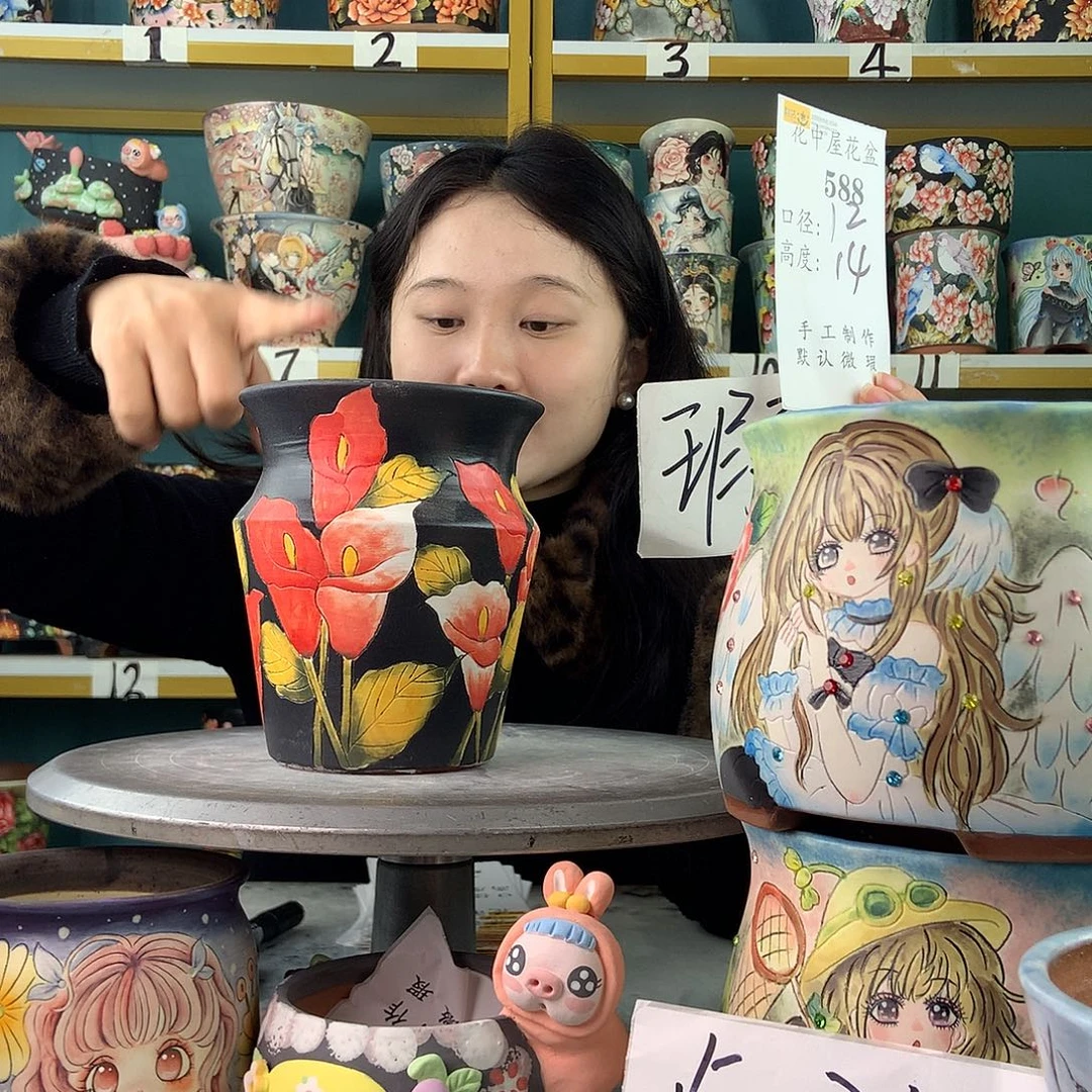 陶景德镇手工花盆588