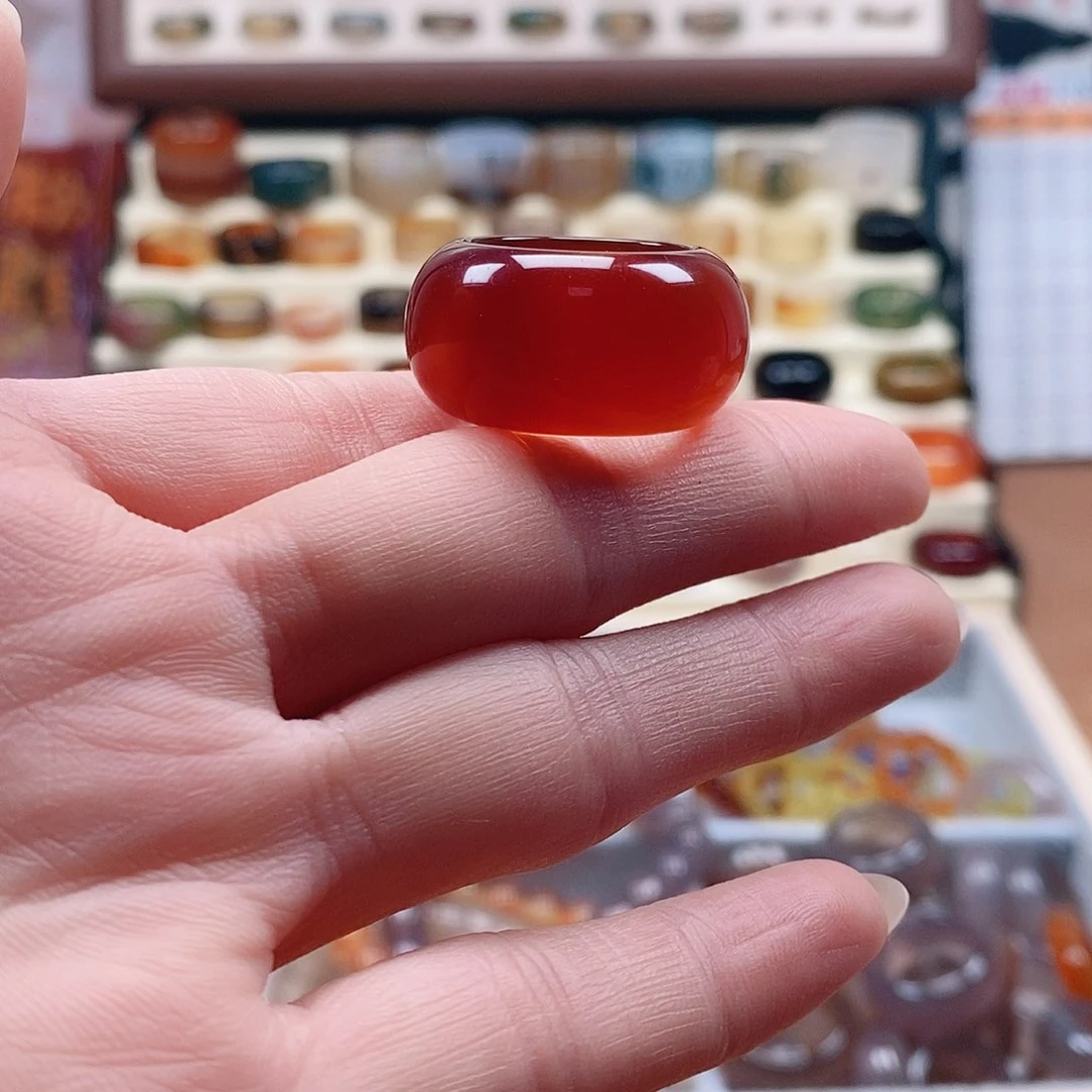 玛瑙/玉髓戒指未镶嵌雾**花