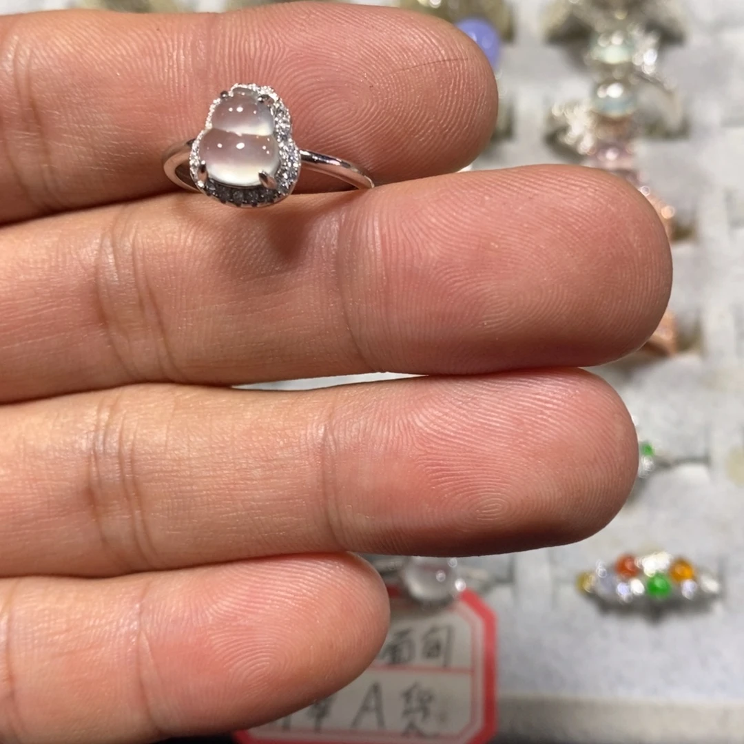 翡翠银S925镶嵌戒指