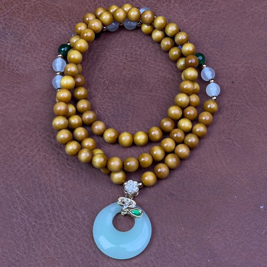 绿珠白珠绿平安扣（无礼盒）K310