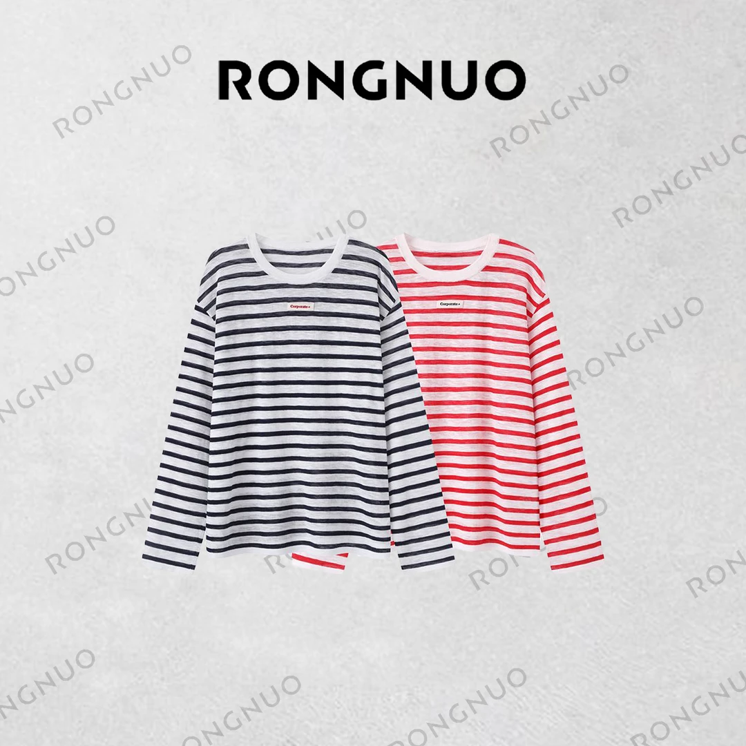 容诺轻薄针织衫2025夏新品桑蚕丝棉麻交织T恤上衣女K5687