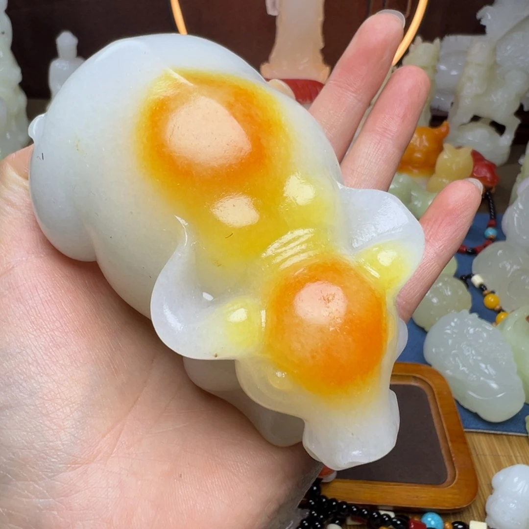 石材手工雕刻红头大牛