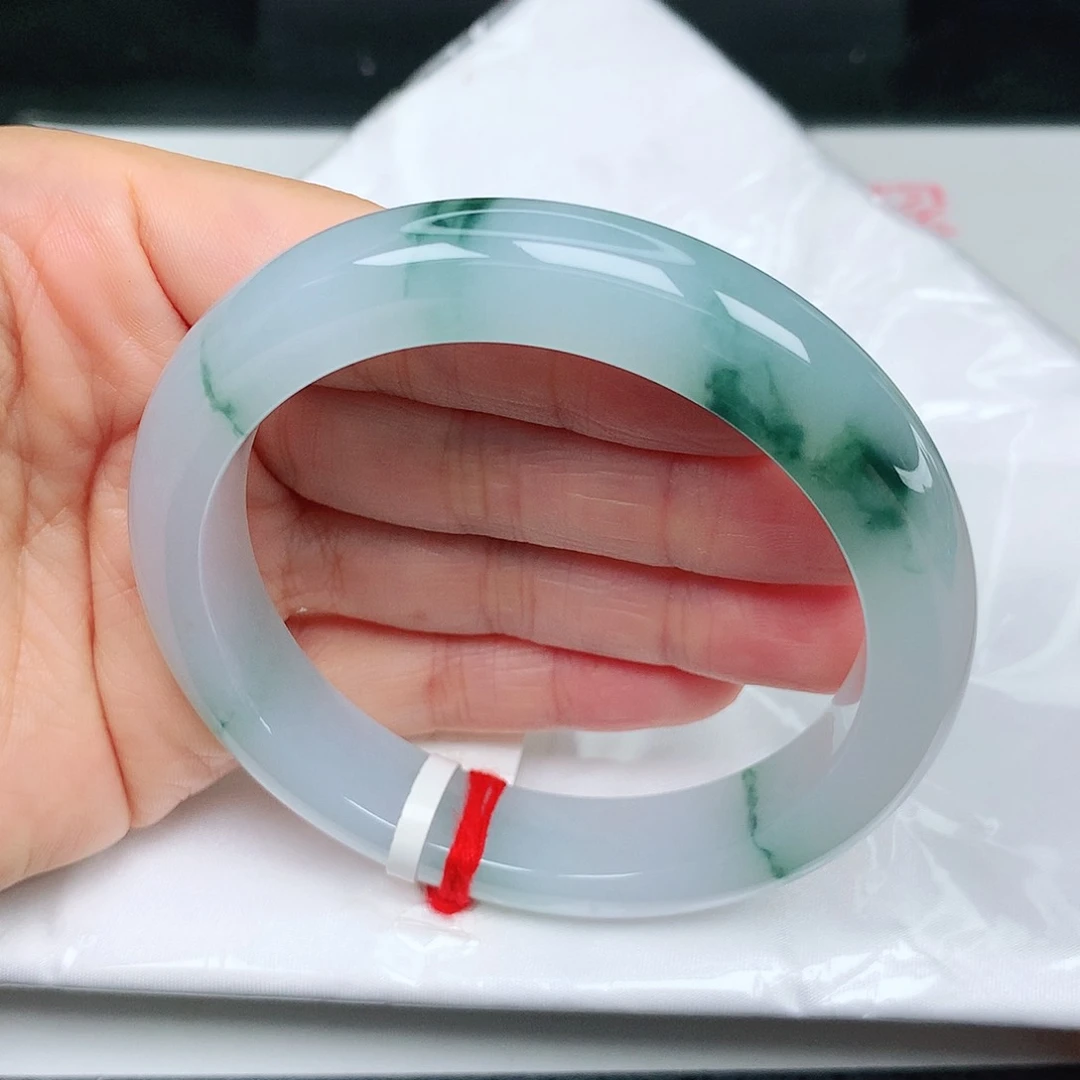 未镶嵌手镯翡翠冰胶兰花18