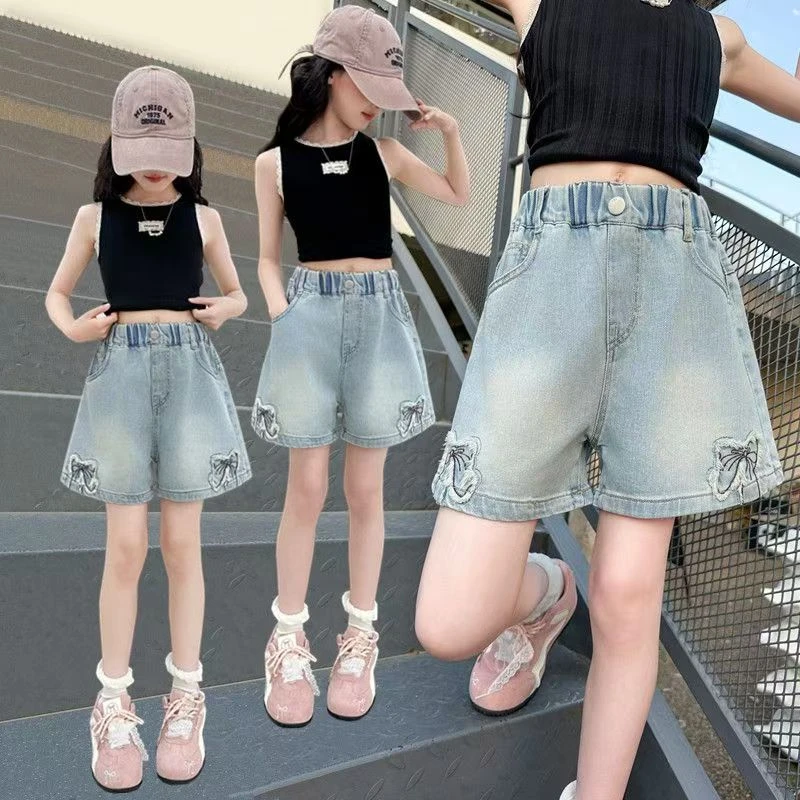 儿童休闲夏季牛仔短裤薄款2025新款洋气大童宽松高腰时尚外穿韩版