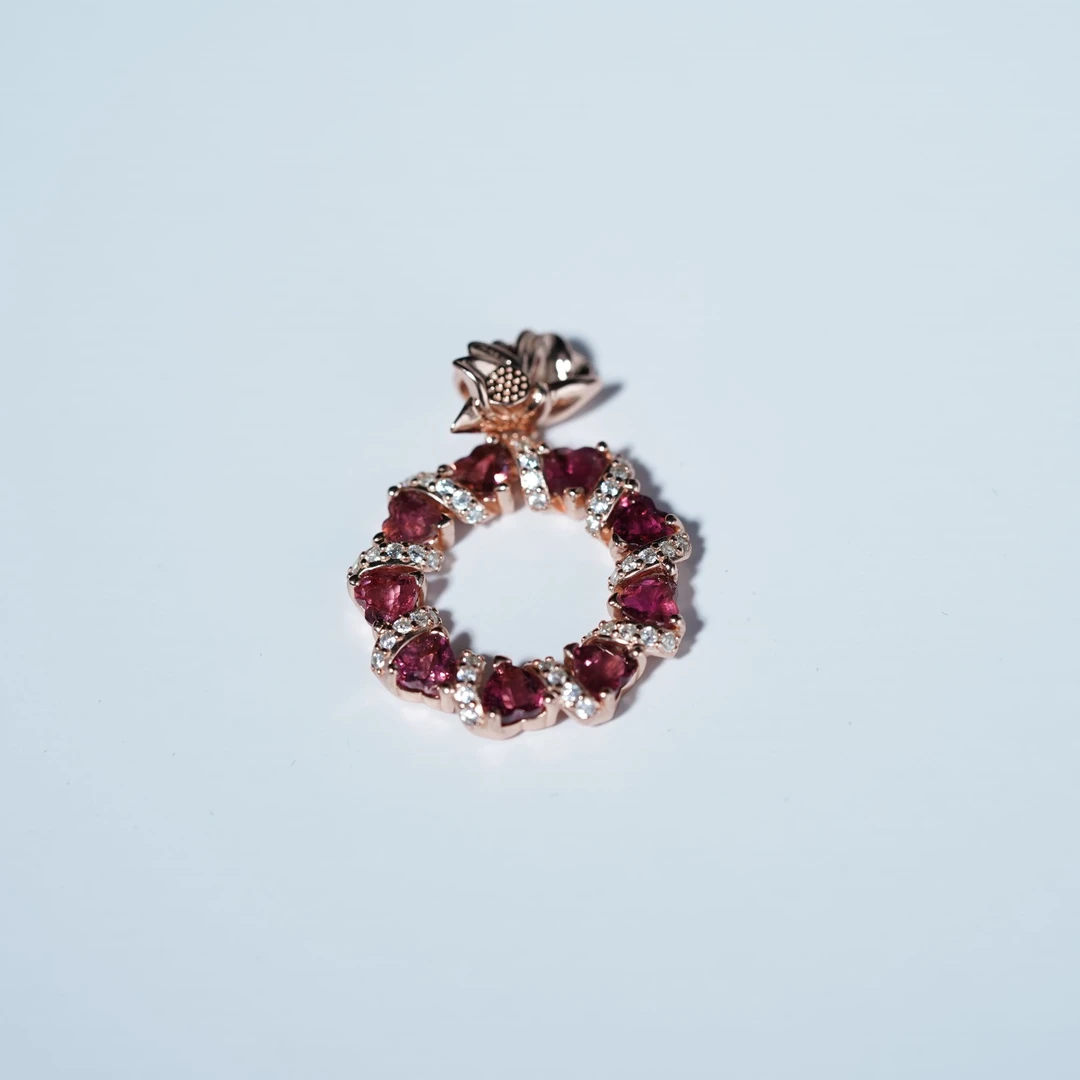 JSBXD0409-碧玺吊坠-S925银-单颗约30分-精工