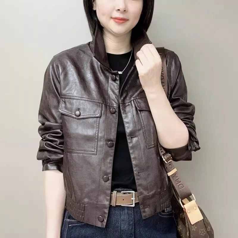 短款皮衣夹克外套女2025秋季新款韩版时尚宽松气质百搭机车上衣潮