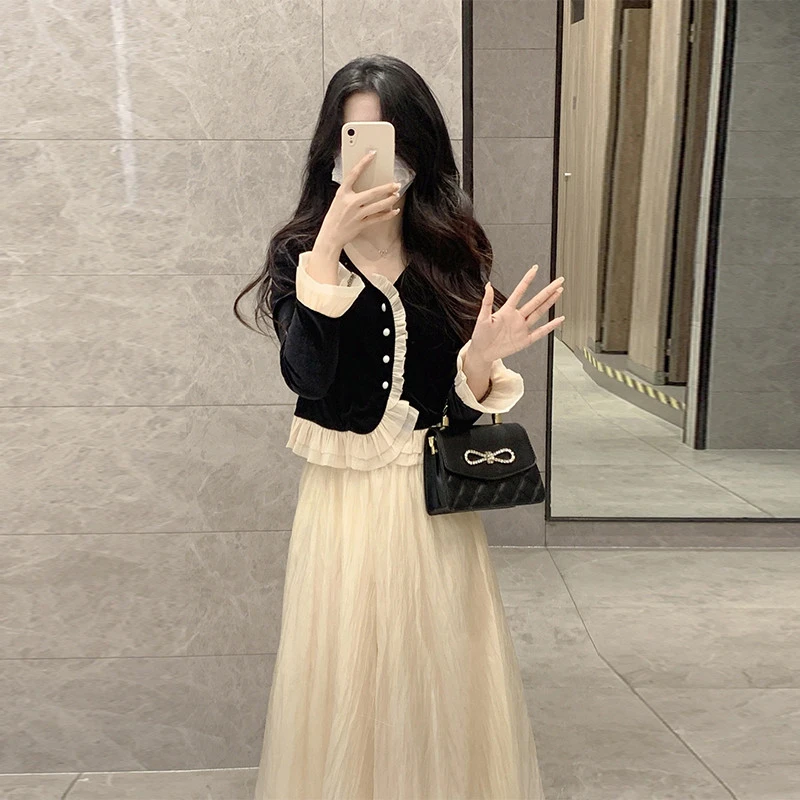 小香风连衣裙女生日裙子高级感晚礼服轻奢小众套装秋冬穿搭一整套