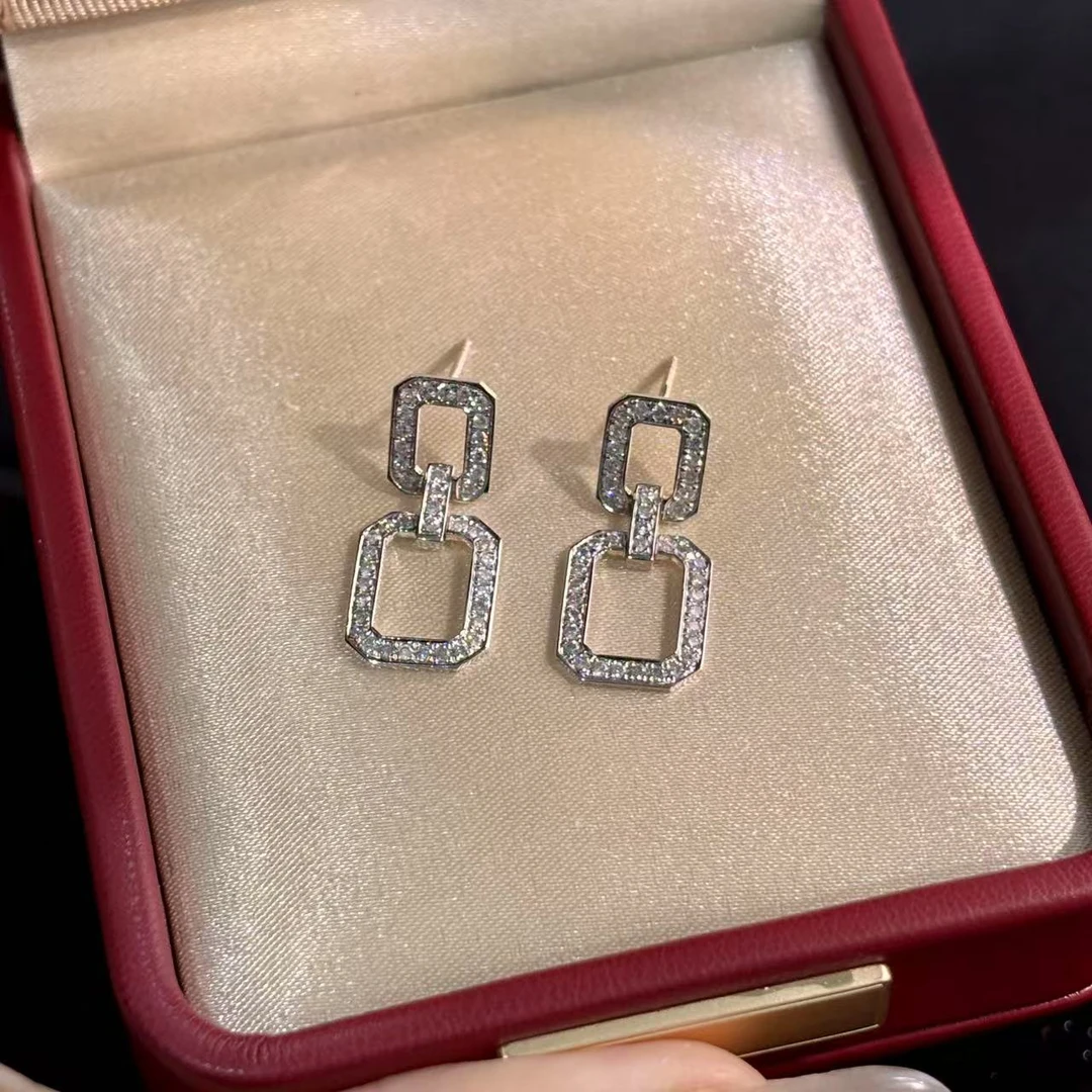 【千盟珠宝】18k 环环相扣耳钉 情定珠宝 ZSES01783