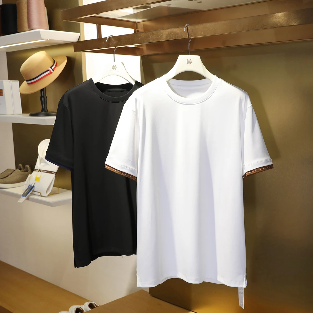 常青款2025夏季新款男城市户外简约百搭撞色圆领宽松短袖T恤1161
