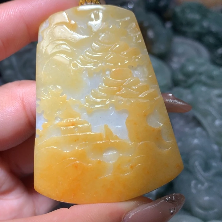 翡翠未镶嵌颈饰保真天然A货翡翠