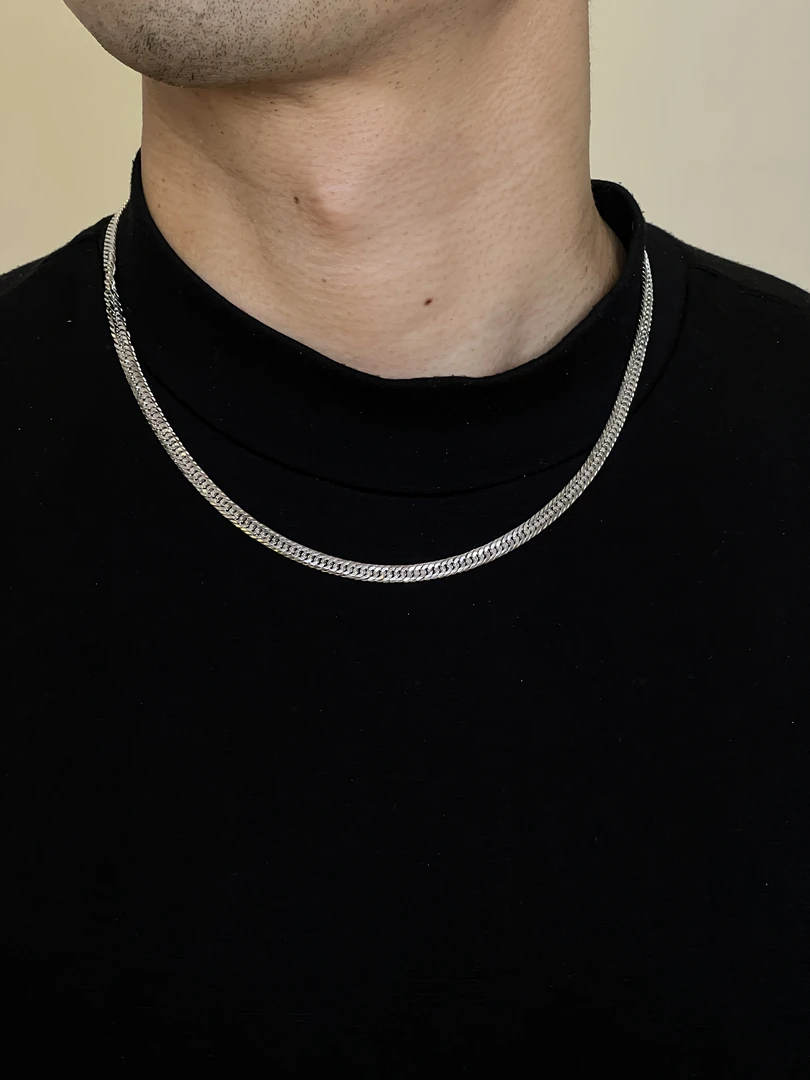 链子925银 男士纯银喜平链项链
