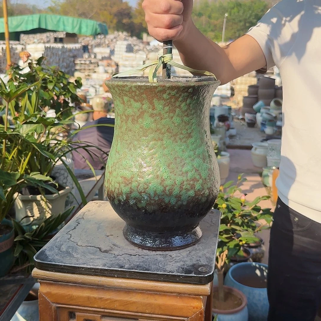 紫砂花盆口19高30（一个葫芦牛油果