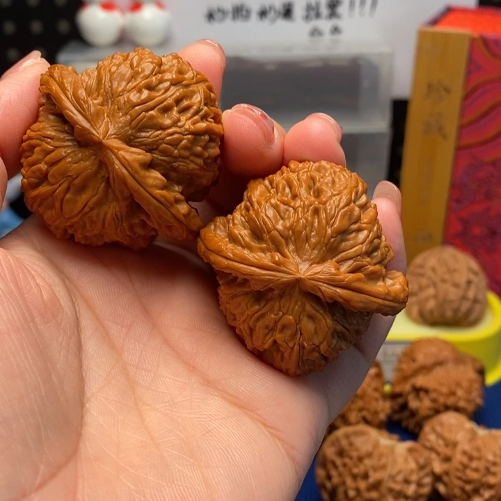 文玩核桃把件边肚同尺45大闷白