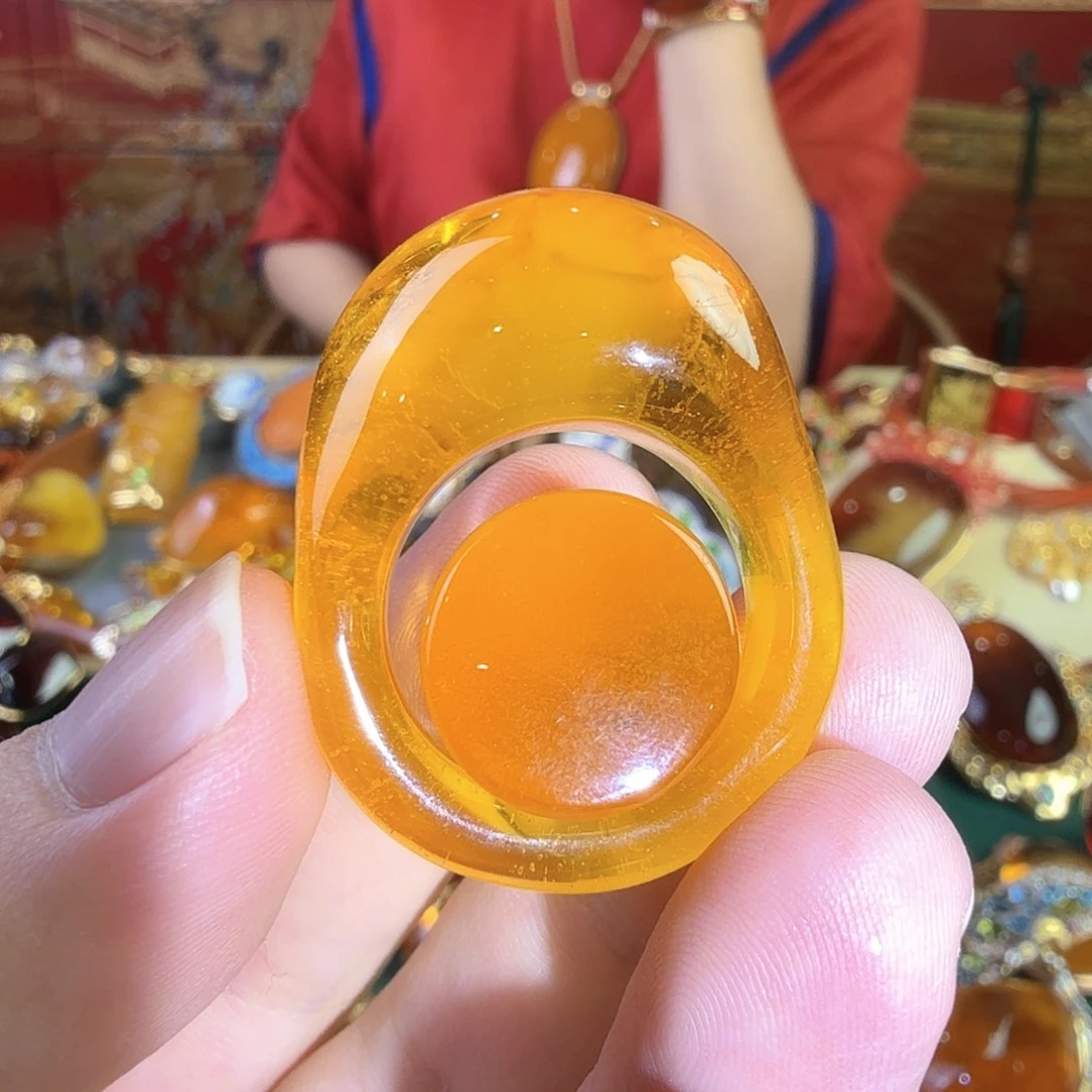 蜜蜡未镶嵌戒指首饰