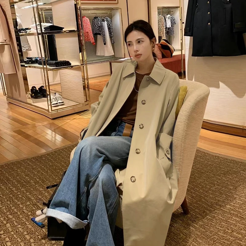 风衣女中长款2025年春秋新款气质卡其色英伦风休闲品质感外套大衣
