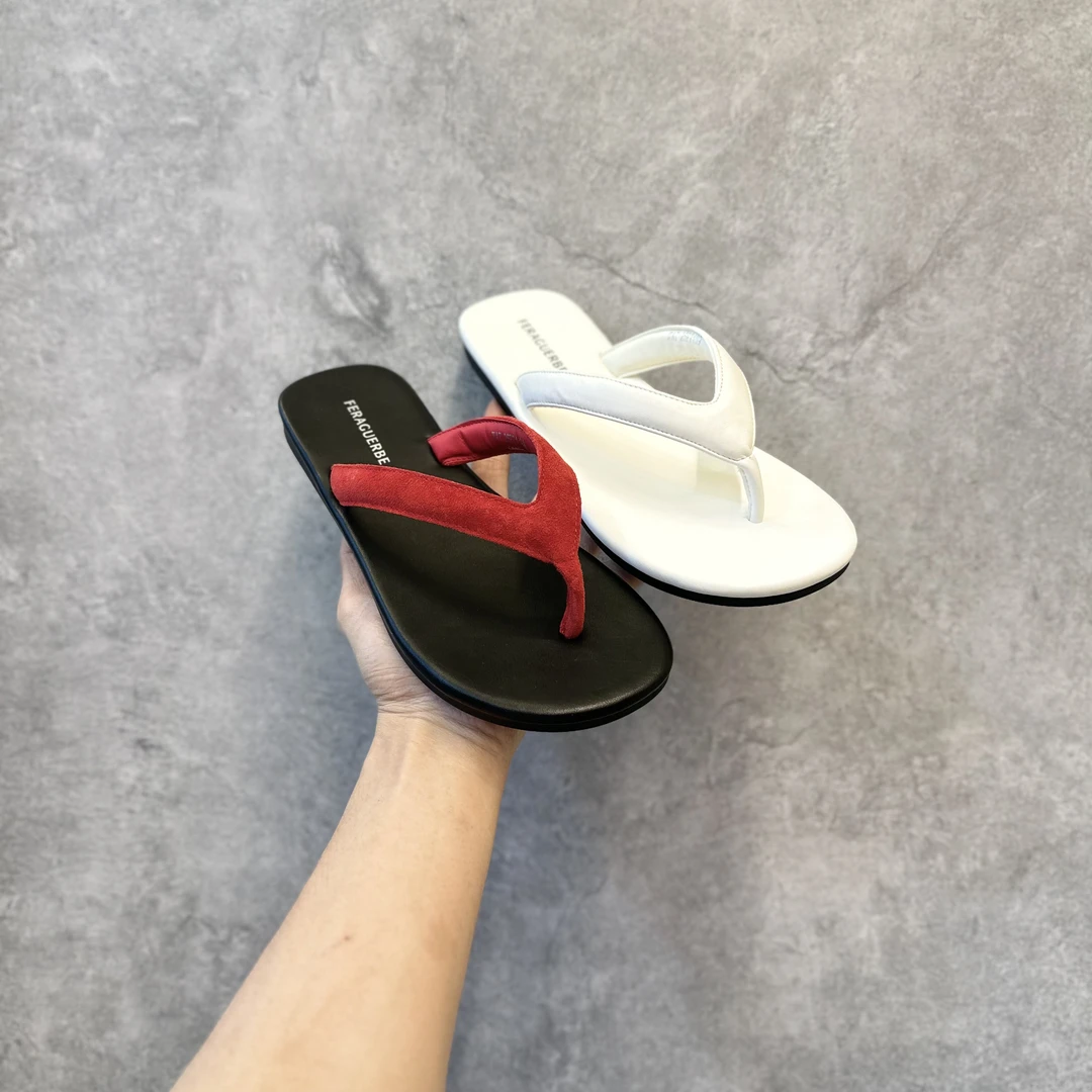 2025新款高品质广州鞋 韩版复古高级丝绒夹脚拖鞋巨巨巨舒服百搭