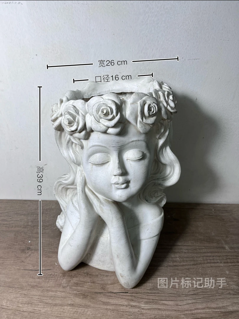 创意仙女人物头像花盆用于室内外多肉植物种植及装饰