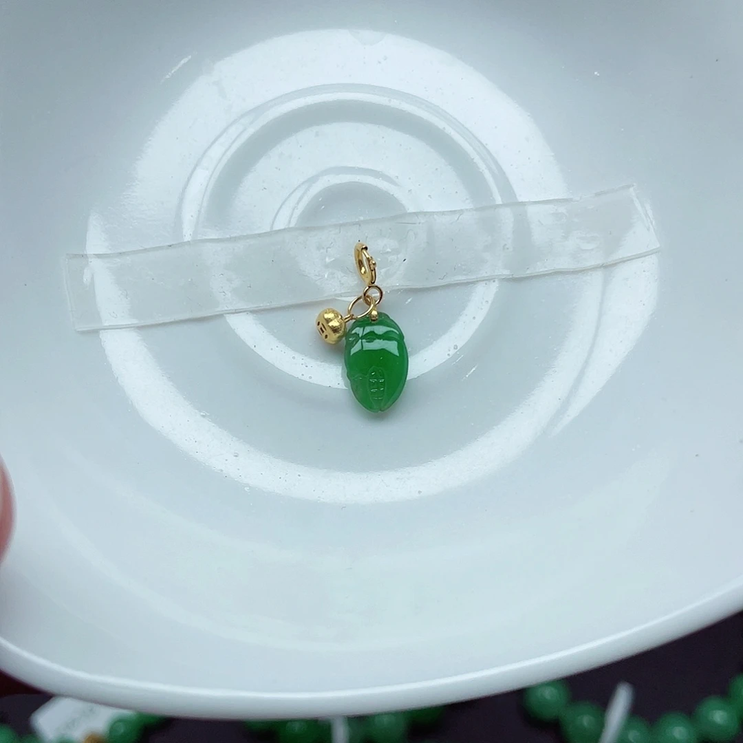 翡翠18K金镶嵌手链天然缅甸翡翠A货卡