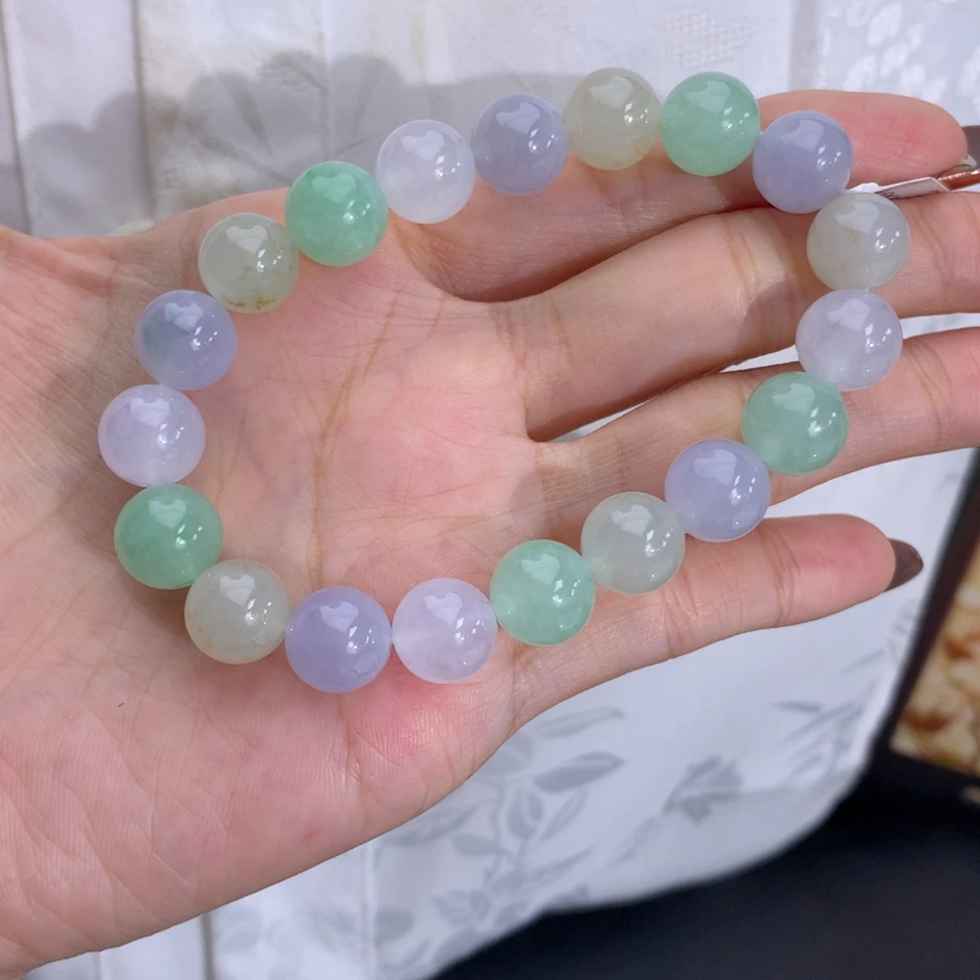 翡翠未镶嵌手串卡10冰胶马卡龙手串